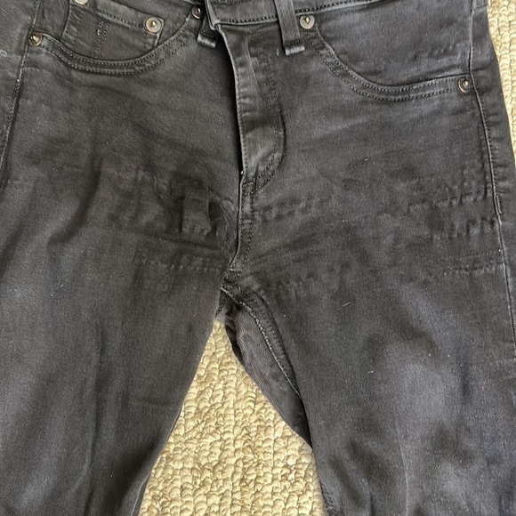 Rag & Bone black stretchy fortresses raw hem jeans sz 27 - Picture 3 of 4